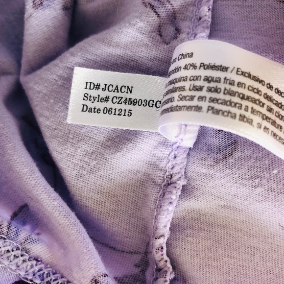 Nightgown Pullover Purple Floral Scoop Neck Long Sleeves CELESTIAL DREAMS - Picture 10 of 10